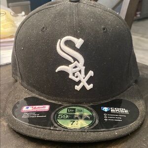 New Era White Sox Black and White Cap